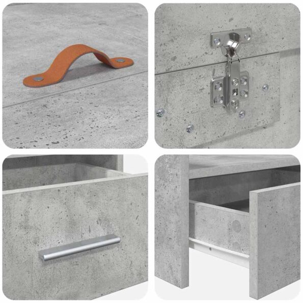 Rám postele s úložným prostorem so zásuvkou Betónová šedá 80 x 200 cm – Obrázok 8