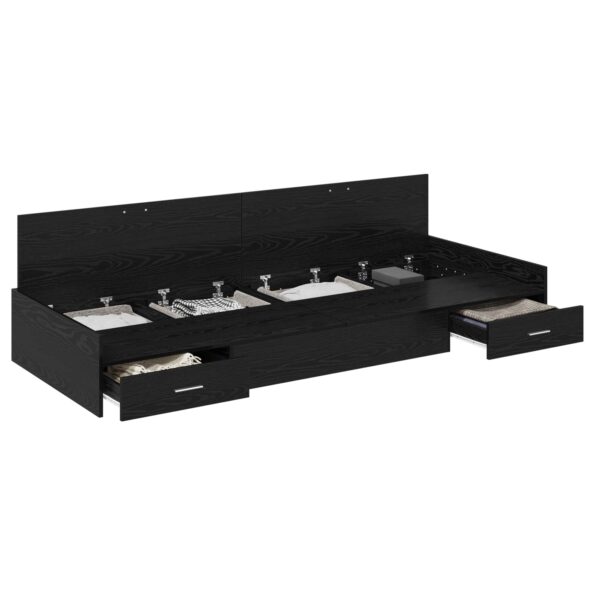 Rám postele s úložným prostorem so zásuvkou Čierny dub 75 x 190 cm – Obrázok 10