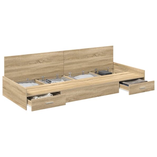 vidaXL Rám postele so zásuvkou Sonoma dub 75 x 190 cm Kompozitné drevo – Obrázok 10