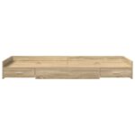 vidaXL Rám postele so zásuvkou Sonoma dub 75 x 190 cm Kompozitné drevo – Obrázok 4