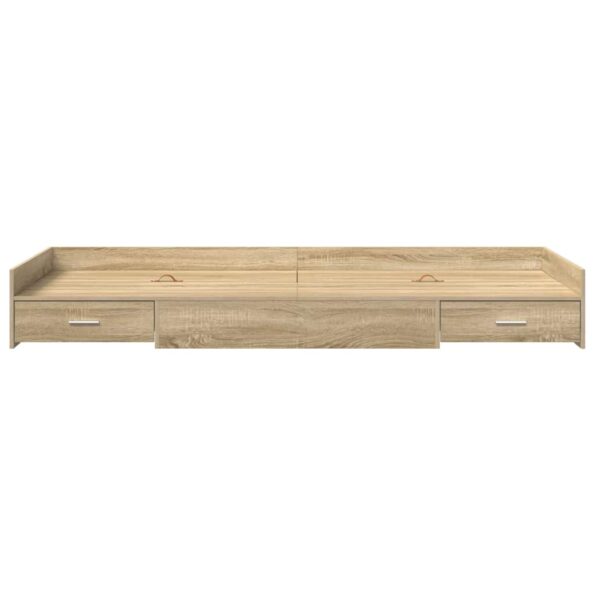 vidaXL Rám postele so zásuvkou Sonoma dub 75 x 190 cm Kompozitné drevo – Obrázok 4