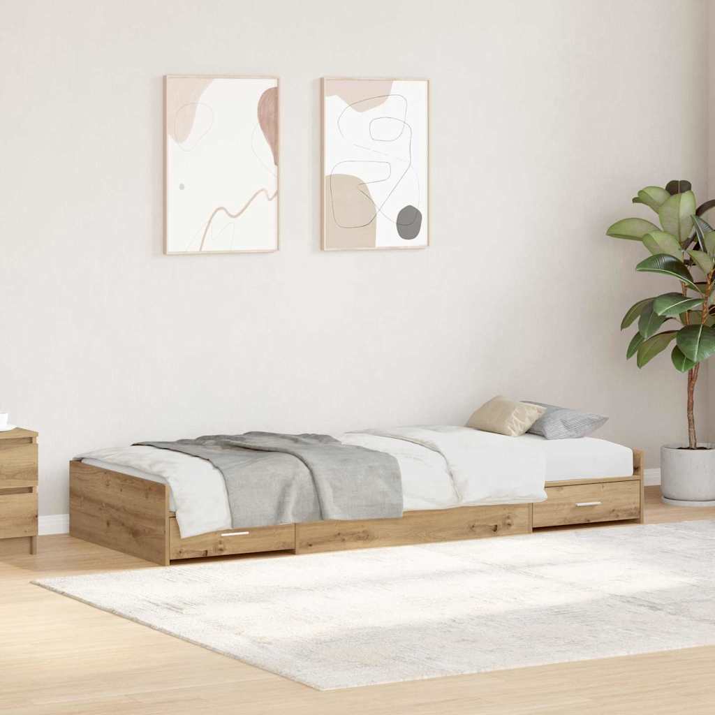 3335260_1.jpg vidaXL Rám postele Remeselný dub 75 x 190 cm Kompozitné drevo – Obrázok 1
