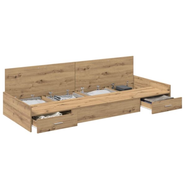 vidaXL Rám postele Remeselný dub 75 x 190 cm Kompozitné drevo – Obrázok 10