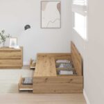 vidaXL Rám postele Remeselný dub 75 x 190 cm Kompozitné drevo – Obrázok 3