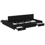 vidaXL Rám postele s úložným prostorem Čierny dub 200 x 200 cm – Obrázok 2