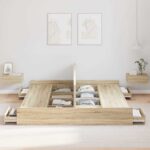 vidaXL Rám postele s úložným prostorem dub sonoma 200 x 200 cm – Obrázok 3