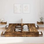 vidaXL Rám postele s úložným prostorem Tmavý dub 200 x 200 cm – Obrázok 3