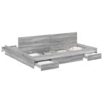 vidaXL Rám postele s úložným prostorem Sivý Sonoma 200 x 200 cm – Obrázok 2