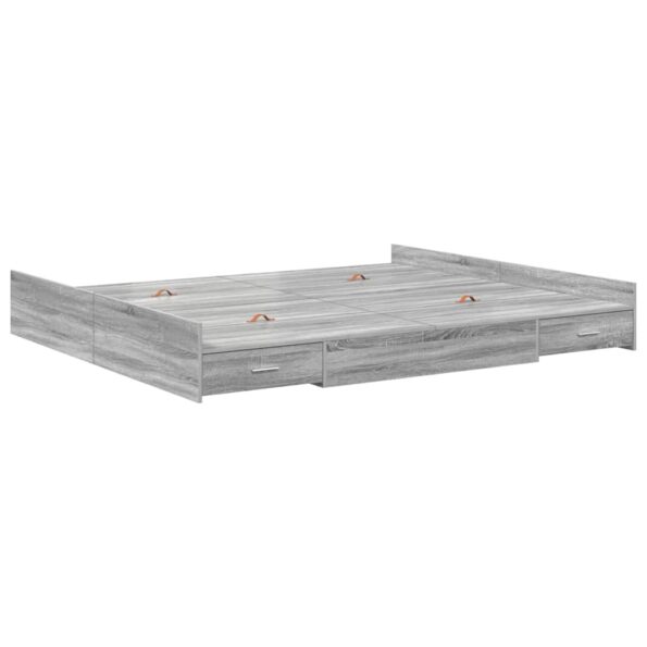 vidaXL Rám postele s úložným prostorem Sivý Sonoma 200 x 200 cm – Obrázok 4