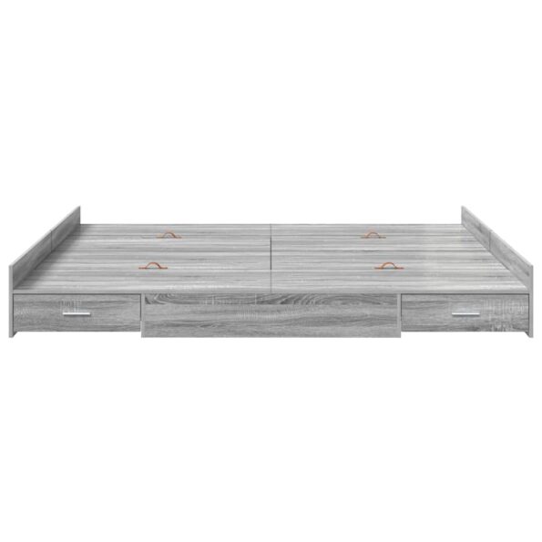 vidaXL Rám postele s úložným prostorem Sivý Sonoma 200 x 200 cm – Obrázok 5
