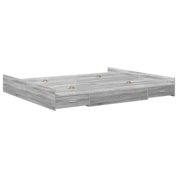 vidaXL Rám postele s úložným prostorem Sivý Sonoma 200 x 200 cm – Obrázok 7