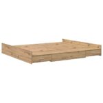 vidaXL Rám postele s úložným prostorem Remeselný dub 200 x 200 cm – Obrázok 4