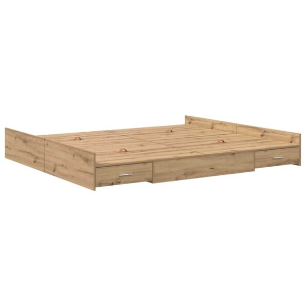 vidaXL Rám postele s úložným prostorem Remeselný dub 200 x 200 cm – Obrázok 4