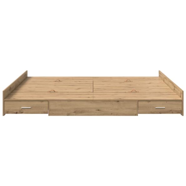 vidaXL Rám postele s úložným prostorem Remeselný dub 200 x 200 cm – Obrázok 5
