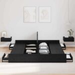 vidaXL Rám postele s úložným prostorem Čierny dub 180 x 200 cm – Obrázok 3