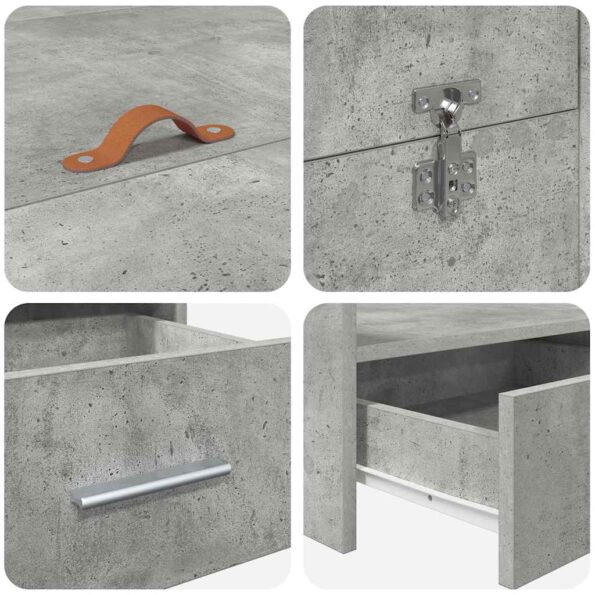 vidaXL Rám postele s úložným prostorem Betónovo sivá 160 x 200 cm – Obrázok 9