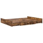 vidaXL Rám postele s úložným prostorem Dymová dub 160 x 200 cm – Obrázok 4