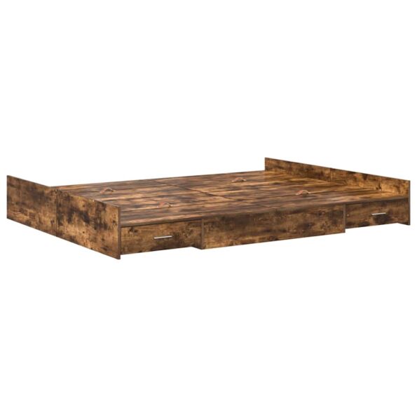 vidaXL Rám postele s úložným prostorem Dymová dub 160 x 200 cm – Obrázok 7