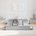 vidaXL Rám postele s úložným prostorem Sivý Sonoma 160 x 200 cm – Obrázok 3