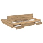vidaXL Rám postele s úložným prostorem Remeselný dub 160 x 200 cm – Obrázok 2