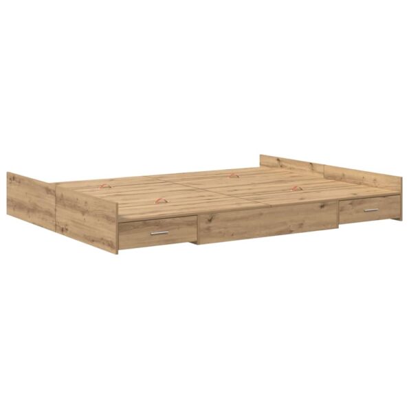 vidaXL Rám postele s úložným prostorem Remeselný dub 160 x 200 cm – Obrázok 5
