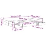 vidaXL Rám postele s úložným prostorem Čierny dub 150 x 200 cm – Obrázok 11