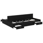 vidaXL Rám postele s úložným prostorem Čierny dub 150 x 200 cm – Obrázok 2
