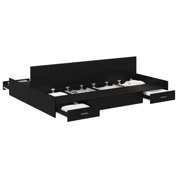 vidaXL Rám postele s úložným prostorem Čierny dub 150 x 200 cm – Obrázok 2