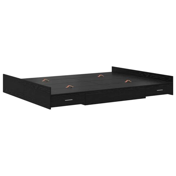 vidaXL Rám postele s úložným prostorem Čierny dub 150 x 200 cm – Obrázok 4