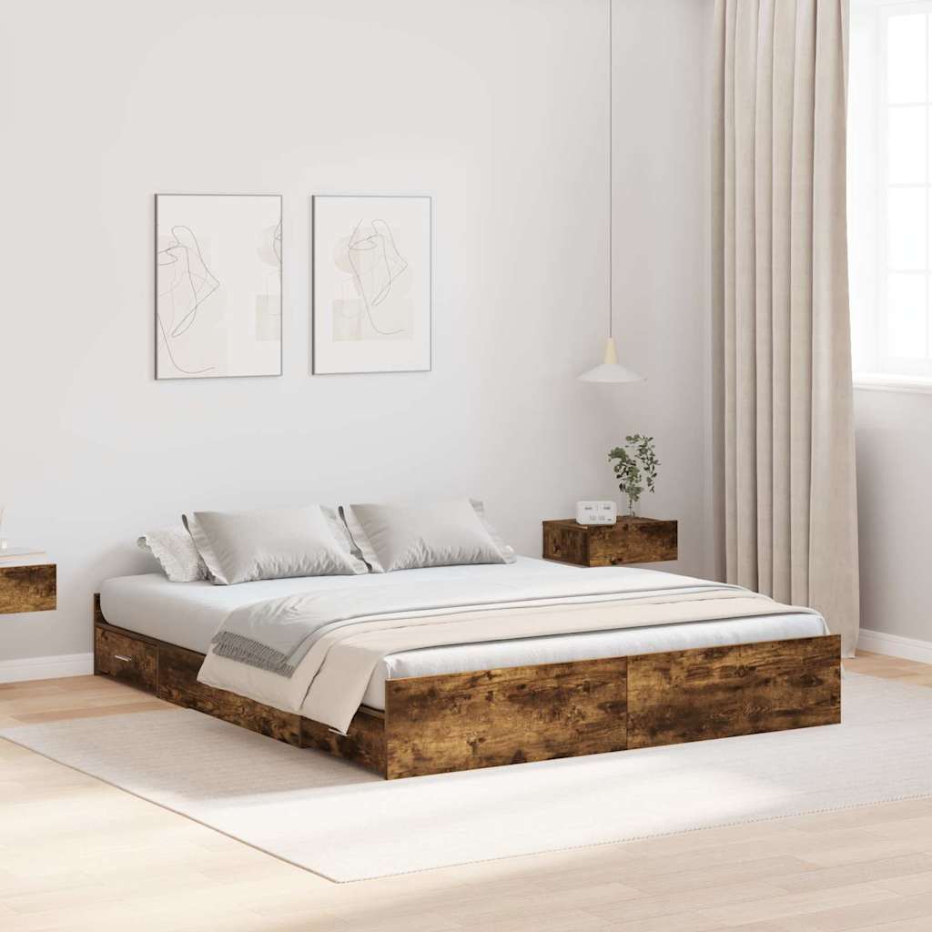 3335289_1.jpg vidaXL Rám postele s úložným prostorem Dymová dub 150 x 200 cm – Obrázok 1