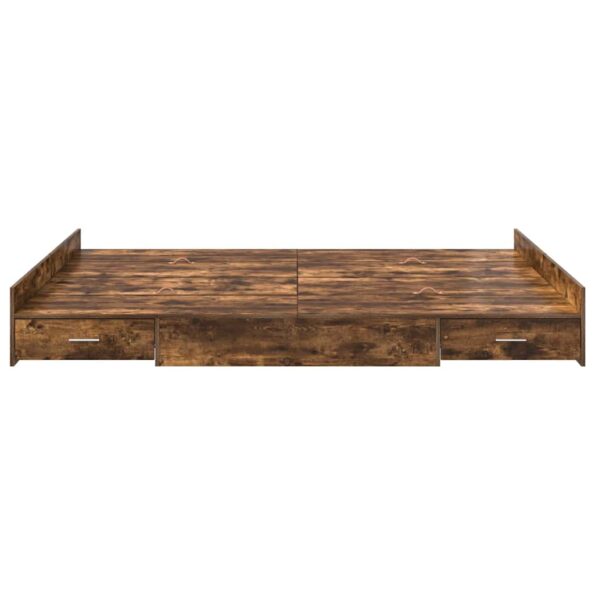 vidaXL Rám postele s úložným prostorem Dymová dub 150 x 200 cm – Obrázok 5
