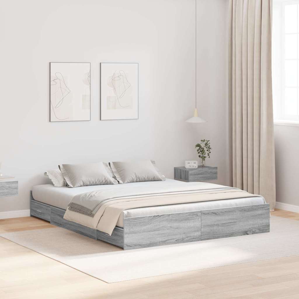 3335290_1.jpg vidaXL Rám postele s úložným prostorem Sivý Sonoma 150 x 200 cm – Obrázok 1