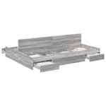 vidaXL Rám postele s úložným prostorem Sivý Sonoma 150 x 200 cm – Obrázok 2