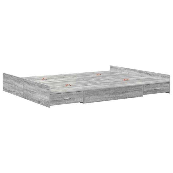 vidaXL Rám postele s úložným prostorem Sivý Sonoma 150 x 200 cm – Obrázok 4