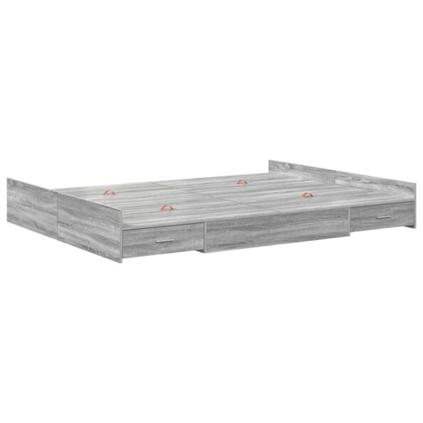 vidaXL Rám postele s úložným prostorem Sivý Sonoma 150 x 200 cm – Obrázok 7