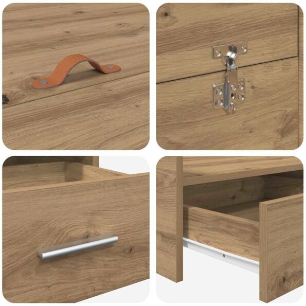 vidaXL Rám postele s úložným prostorem dub artisan 140 x 200 cm – Obrázok 10