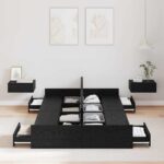 vidaXL Rám postele s úložným prostorem Čierny dub 120 x 200 cm – Obrázok 3
