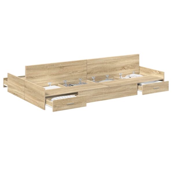 vidaXL Rám postele s úložným prostorem Sonoma dub 120 x 200 cm – Obrázok 2