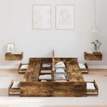 vidaXL Rám postele s úložným prostorem Tmavý dub 120 x 200 cm – Obrázok 3