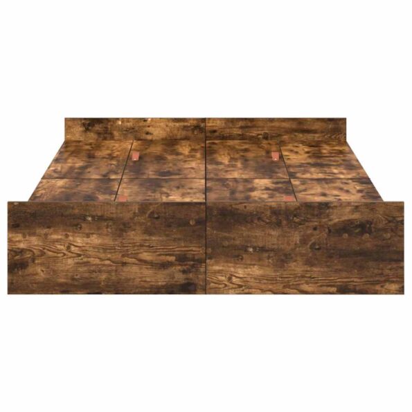 vidaXL Rám postele s úložným prostorem Tmavý dub 120 x 200 cm – Obrázok 6