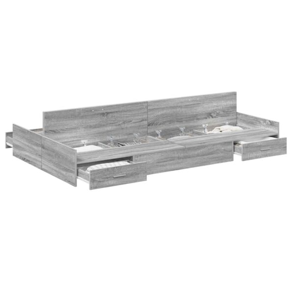 vidaXL Rám postele s úložným prostorem Sivý Sonoma 120 x 200 cm – Obrázok 2