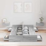 vidaXL Rám postele s úložným prostorem Sivý Sonoma 120 x 200 cm – Obrázok 3