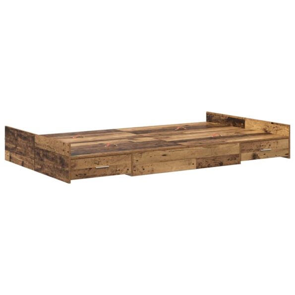 vidaXL Rám postele s úložným prostorem Staré drevo 120 x 200 cm – Obrázok 4