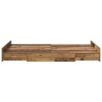 vidaXL Rám postele s úložným prostorem Staré drevo 120 x 200 cm – Obrázok 5