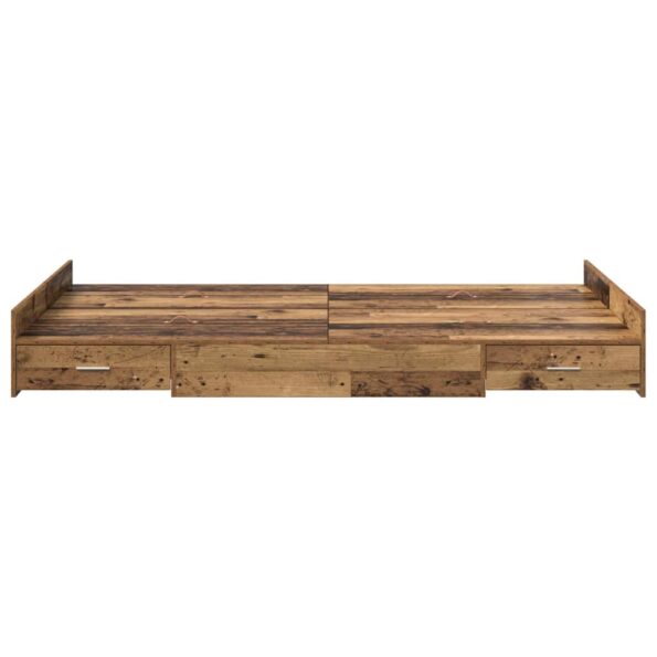 vidaXL Rám postele s úložným prostorem Staré drevo 120 x 200 cm – Obrázok 5