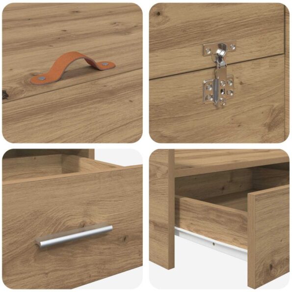 vidaXL Rám postele s úložným prostorem dub artisan 120 x 200 cm – Obrázok 6