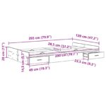 vidaXL Rám postele s úložným prostorem dub artisan 120 x 200 cm – Obrázok 8