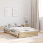vidaXL Rám postele s úložným prostorem dub sonoma 120 x 190 cm MDF