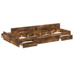 vidaXL Rám postele s úložným prostorem Dymová dub 120 x 190 cm – Obrázok 2