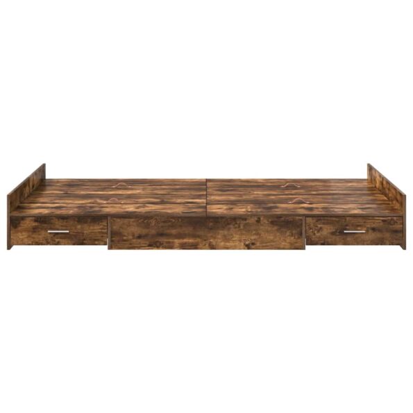 vidaXL Rám postele s úložným prostorem Dymová dub 120 x 190 cm – Obrázok 5